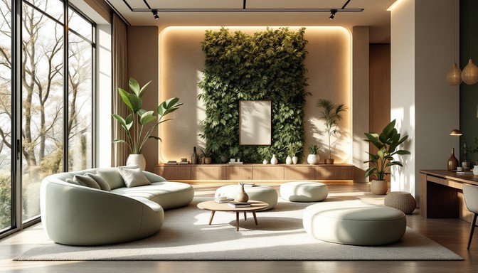 View of 27 Modern Organic Living Room Ideas for a Cozy, Natural Look