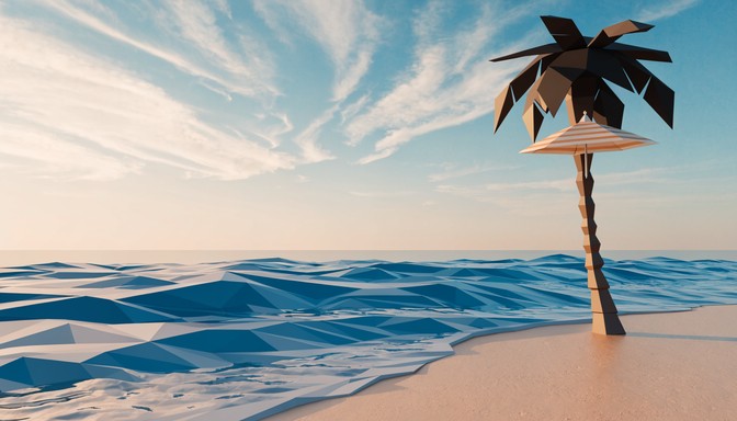 Free Geometric Beach Paradise Image - Geometric, Beach, Lowpoly ...