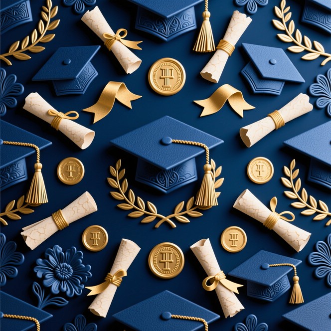 Free Golden Graduation Pattern Image - Graduation, Pattern, Gold ...