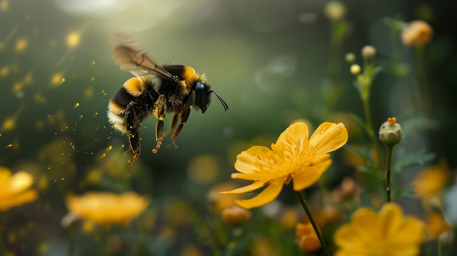 Free Bee in Flight Image - Bee, Flight, Pollen | Download at StockCake