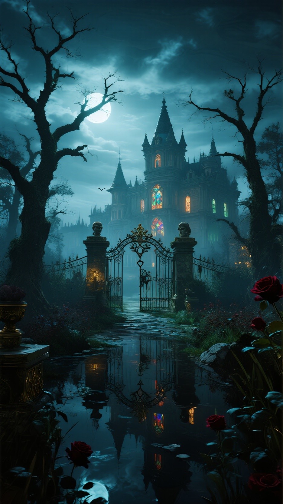 Free Haunted Moonlit Manor Image - Gothic, Mansion, Haunted | Download ...