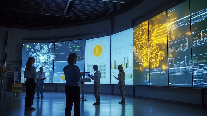 Free Futuristic data visualization Image - Teamwork, Technology, Data ...