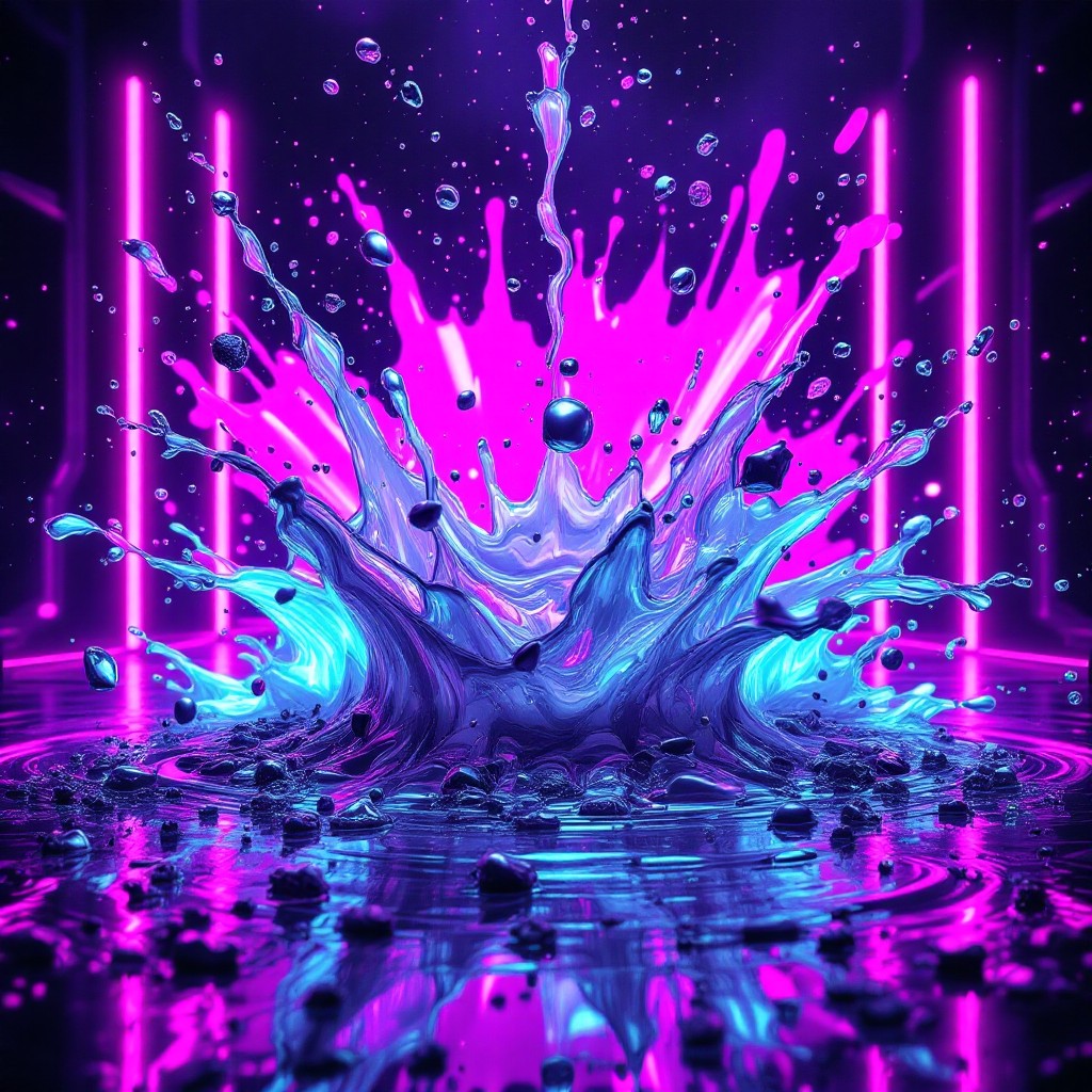 Free Neon Splash Explosion Image - Neon, Cyberpunk, Holographic ...