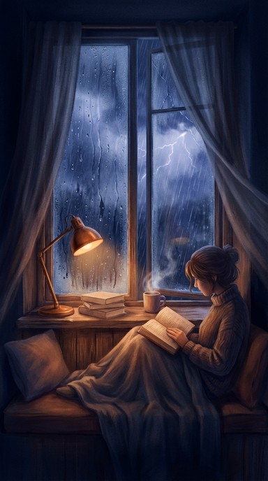 Free Rainy Night Reading Image - Reading, Rain, Storm | Download at ...