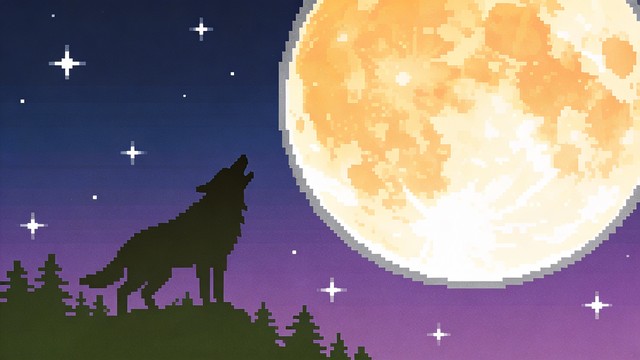 Free Pixel Wolf Portrait Image - Wolf, Pixel, Art | Download at StockCake