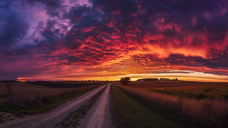 Free Stunning Sunset Drive Image - Sunset, Highway, Crimson | Download ...