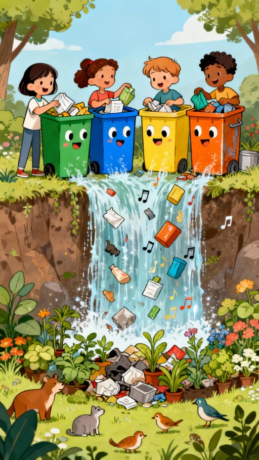 Free Waste Sorting Adventure Image - Recycling, Children, Illustration