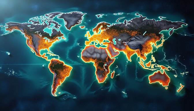 Free Illuminated Global Network Image - Global, Illuminated, Continents ...