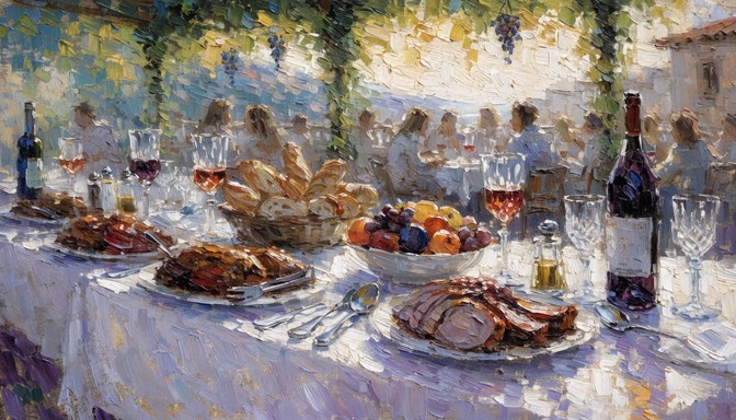 Free Golden Hour Feast Image - Impressionist, Painting, Feast ...