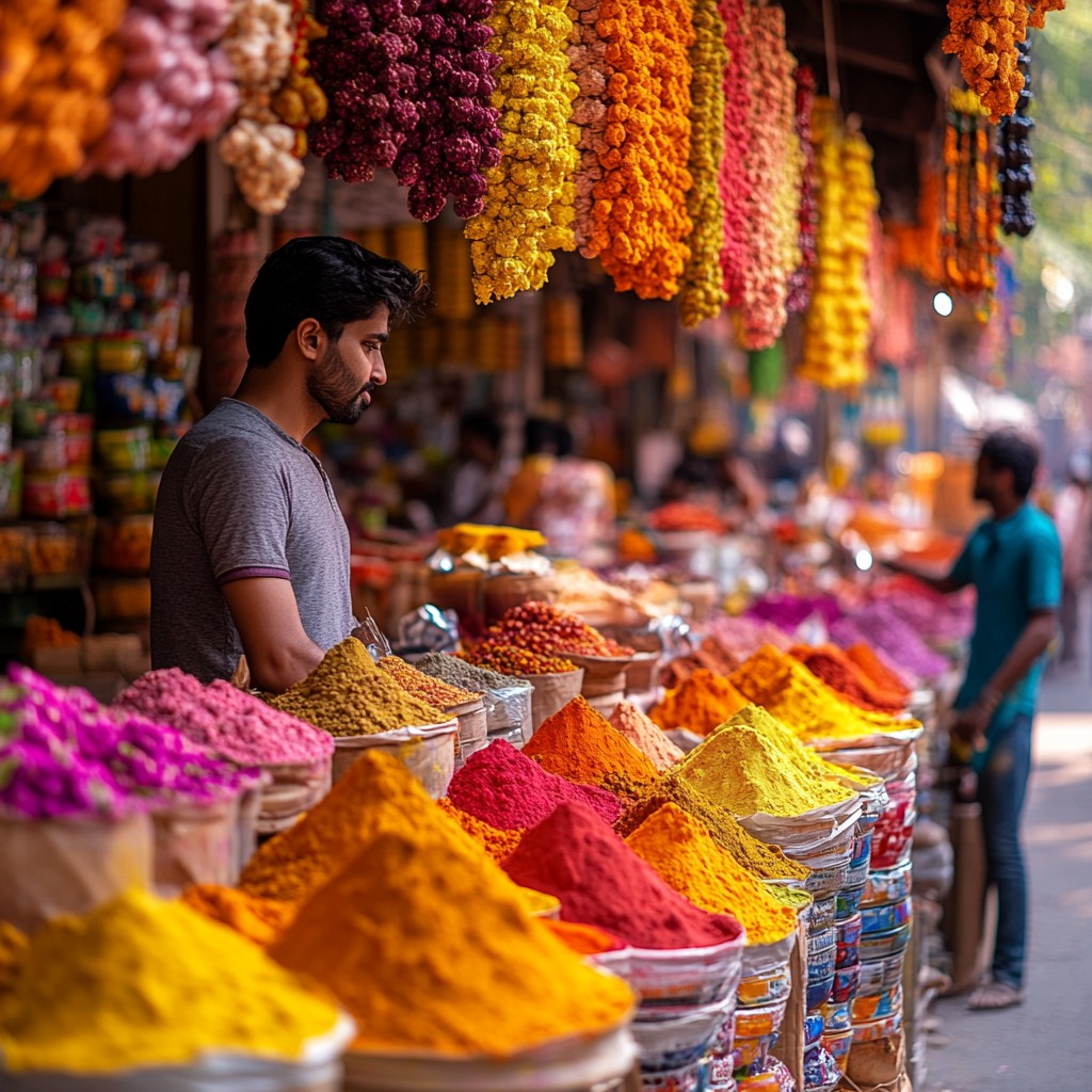 Exquisite Color Market Free Colorful Market Scene Image - Market, Spices, Colors | Download at ...