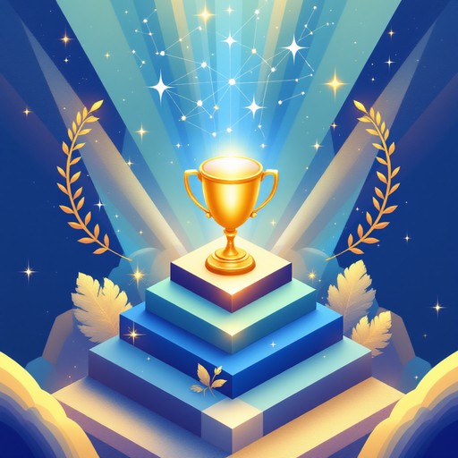 Trophy Blue Rays Free Triumph Beyond Barriers Image - Achievement, Silhouette, Staircase ...