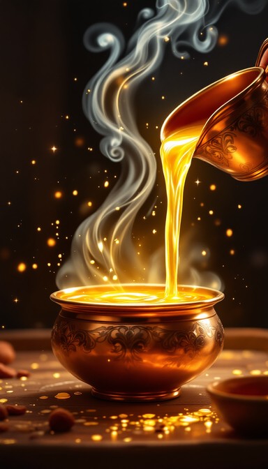 Free Golden Ghee Flow Image - Ghee, Golden, Pouring | Download at StockCake