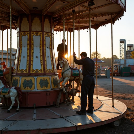 Free Golden Carousel Maintenance Image - Carousel, Fairground ...