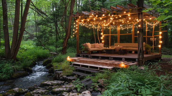 Free Enchanted Forest Retreat Image - Forest, Cabin, Stream | Download ...