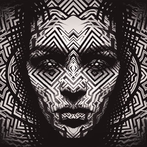 Free Geometric Face Dissolution Image - Blackwork, Tattoo, Geometric ...