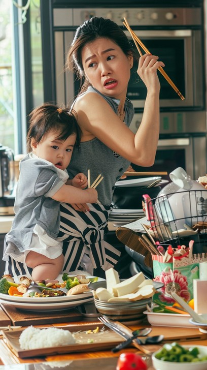 Free Busy Kitchen Scene Image - Family, Cooking, Kitchen | Download at ...