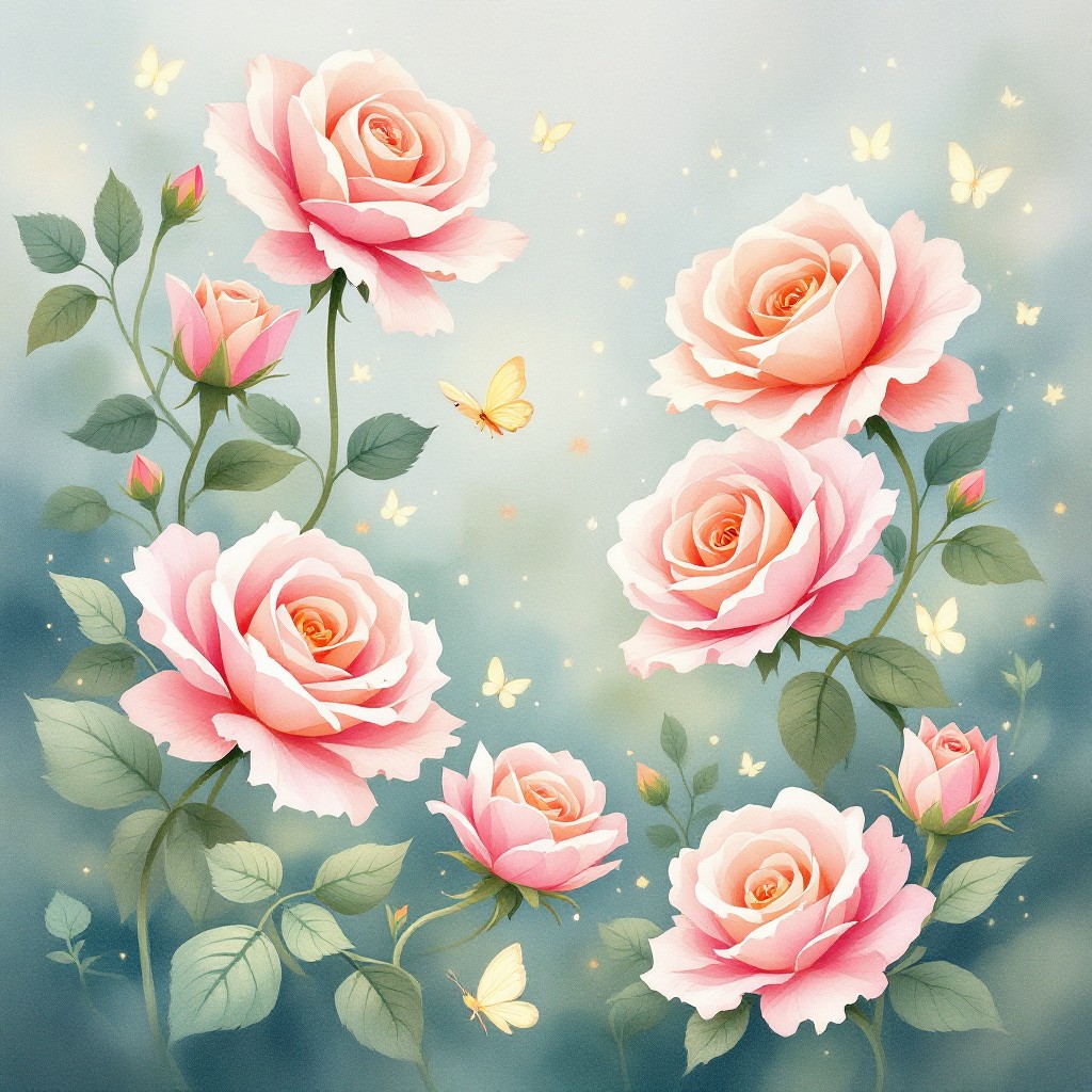 Free Dancing Garden Roses Photo - Roses, Butterflies, Garden | Download ...