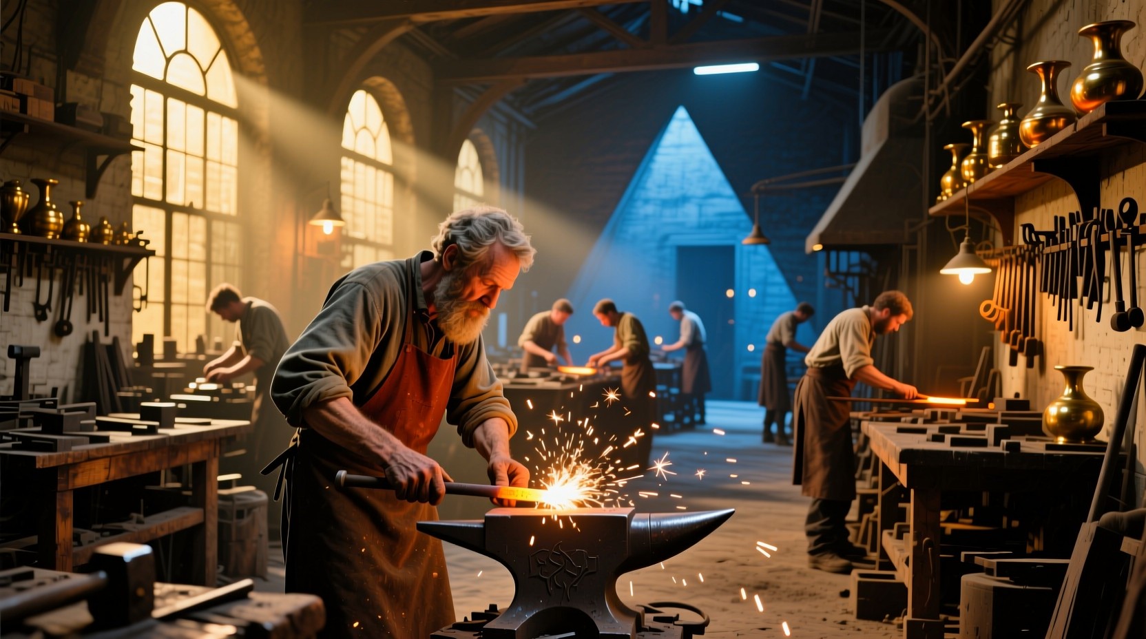 Free Artisan Workshop Scene Photo - Craftsman, Artisan, Metalworking ...