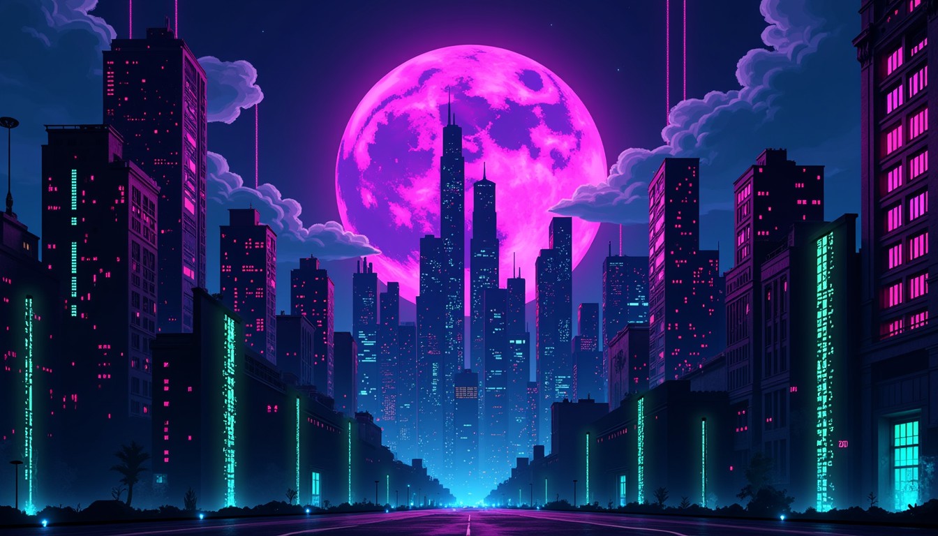 Free Neon Pixel Metropolis Image - Cyberpunk, Neon, Cityscape ...