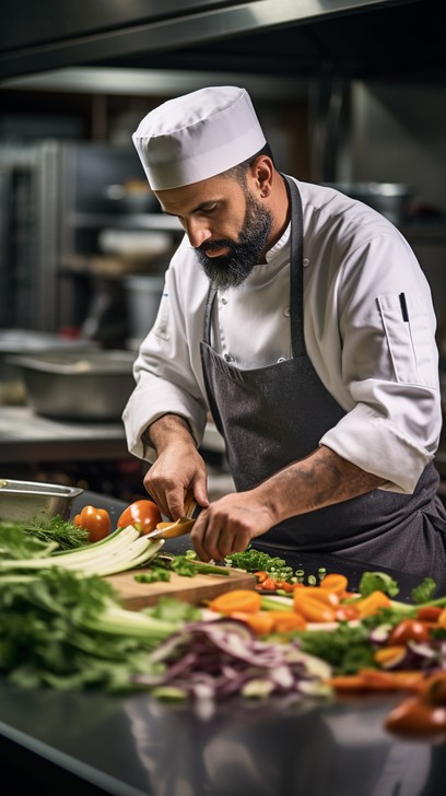 Free Chef Preparing Vegetables Image | Download at StockCake