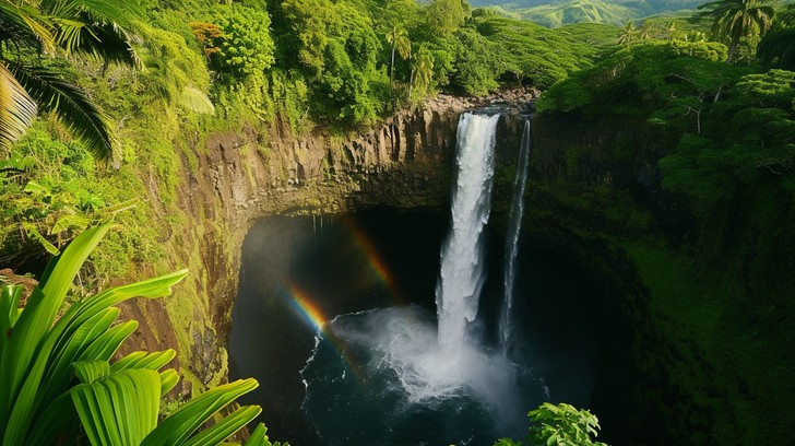 Tropical Waterfall Pattern Free Enchanted Tropical Waterfall Image - Waterfall, Tropical, Serene ...