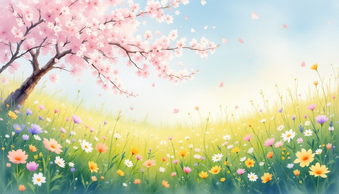 Free Spring Meadow Blooms Image - Watercolor, Spring, Meadow | Download ...