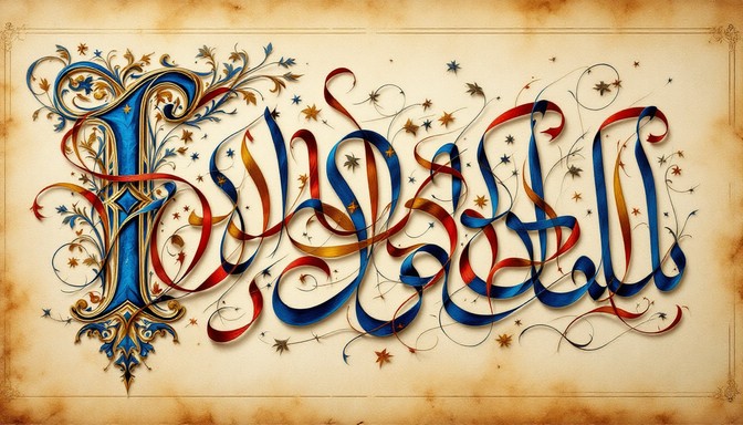 Free Elegant Oriental Calligraphy Image - Calligraphy, Parchment, Gold ...