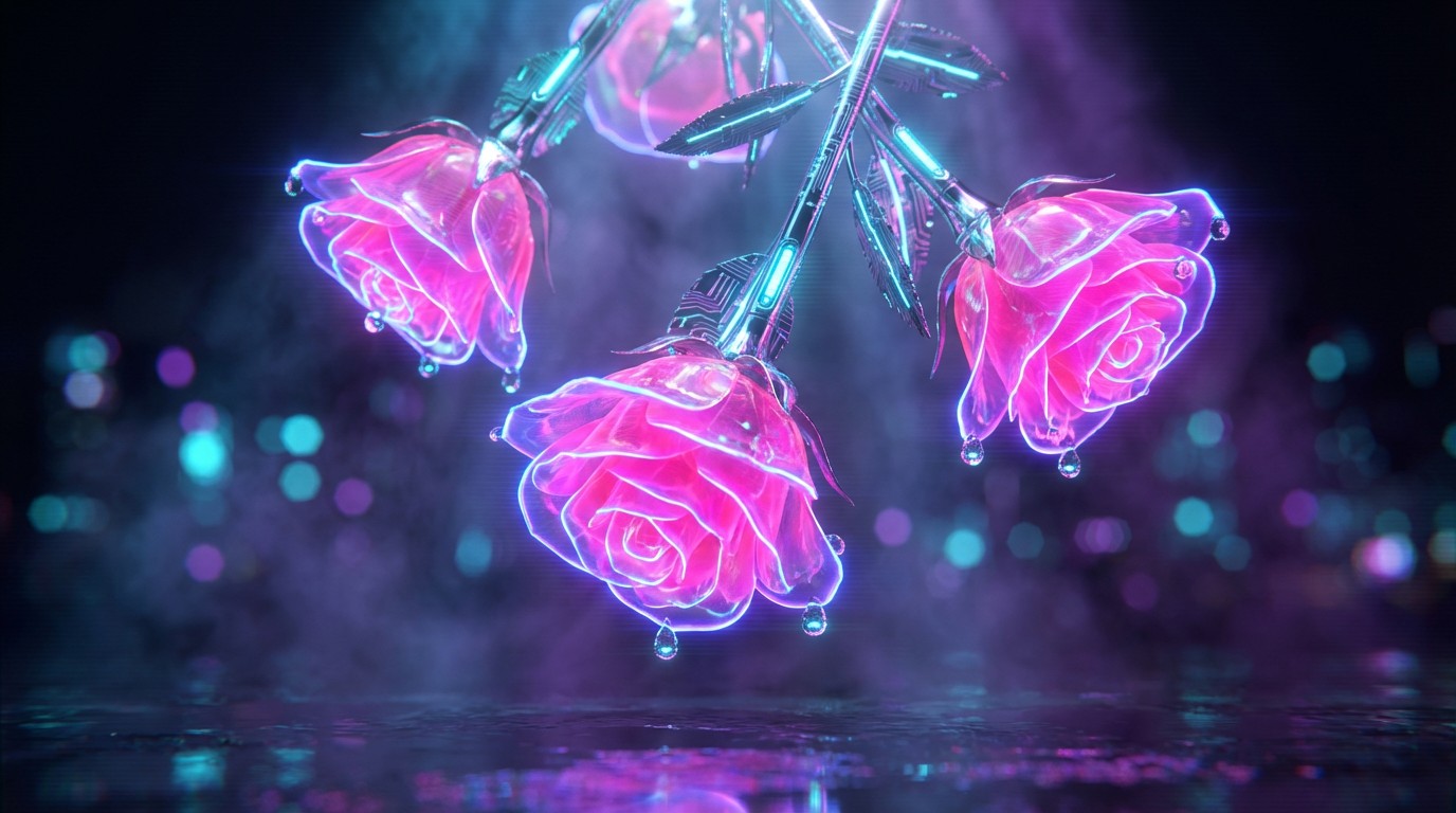 Free Neon Cyberpunk Roses Image - Cyberpunk, Neon, Futuristic ...