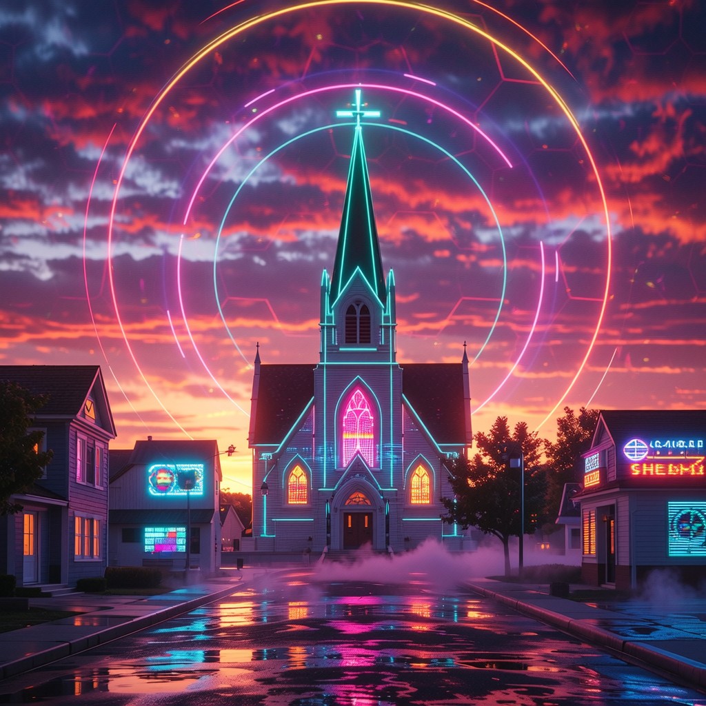 Free Neon Church Cyberpunk Image - Cyberpunk, Church, Neon | Download ...