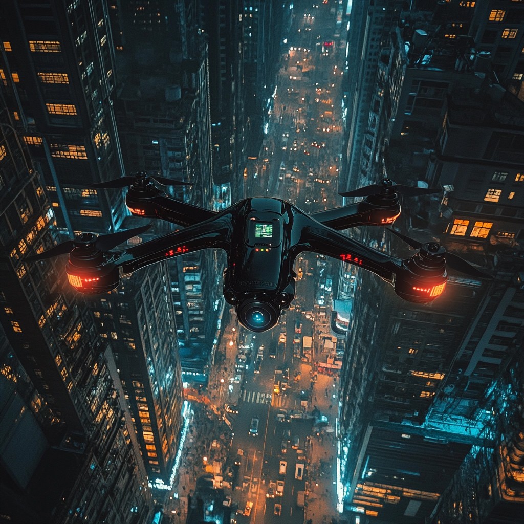 Free Drone Over City Image - Drone, City, Night | Download at StockCake