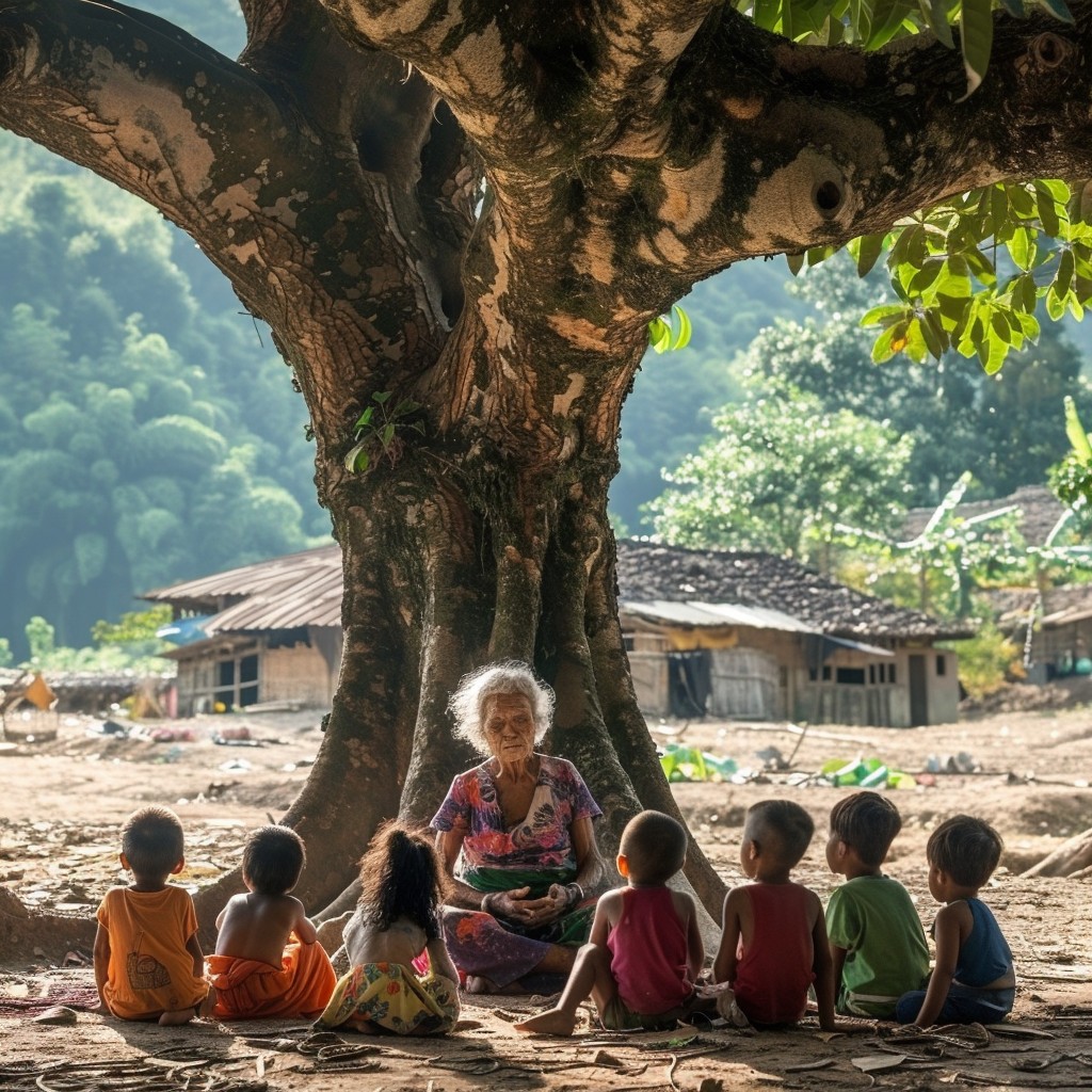 Free Storytelling under tree Image - Storytelling, Elderly, Children ...
