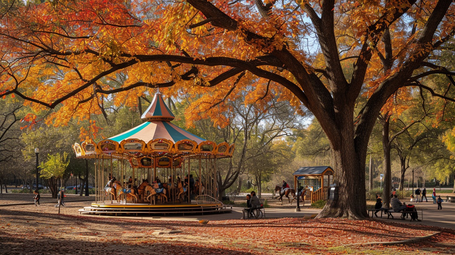 Free Autumn Carousel Scene Image - Autumn, Carousel, Park | Download at ...
