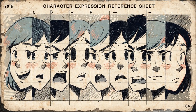 Free Vintage Emotion Reference Image - Vintage, Anime, Expression ...