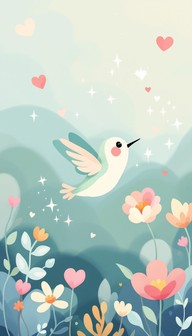 Cheerful Humming Free Magical Garden Hummingbird Image - Hummingbird, Flowers, Sparkles ...