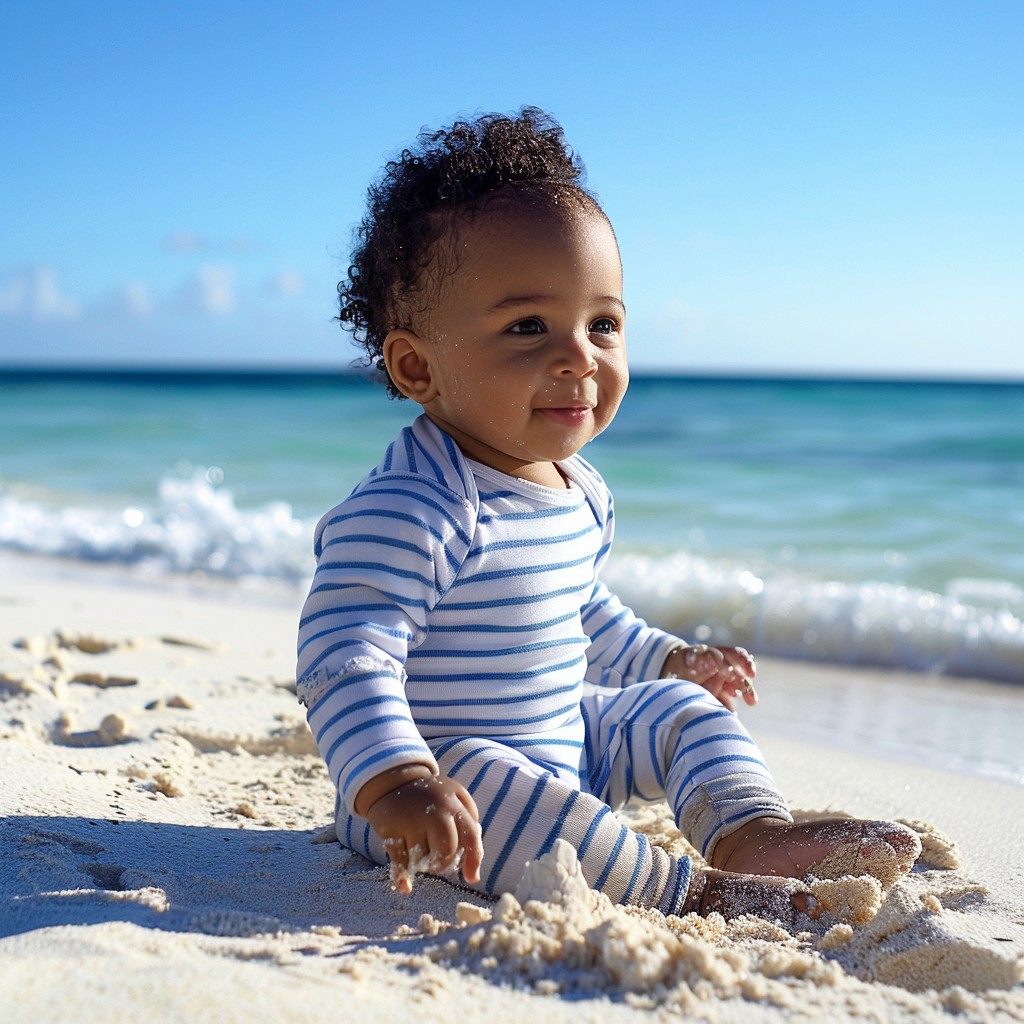 Free Baby on Beach Image - Baby, Beach, Sand | Download at StockCake