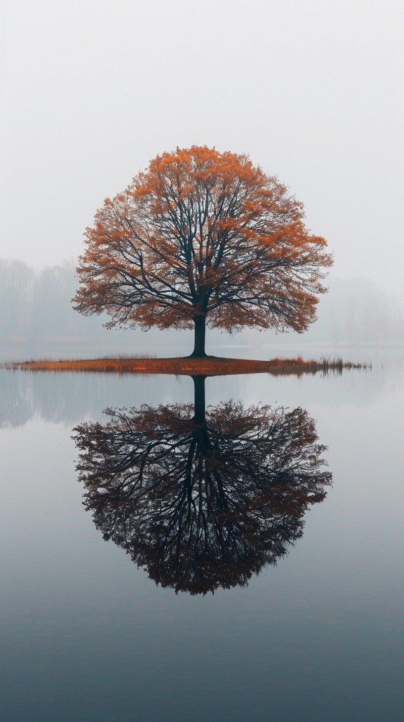 Tree Reflection Background Free Serene Autumn Reflection Image - Autumn, Reflection, Tree ...