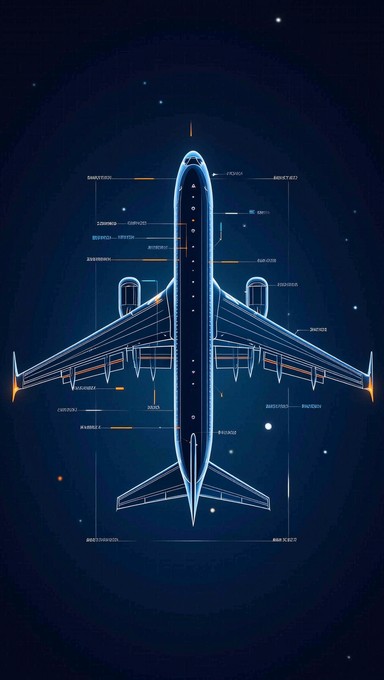 Free Glowing Aircraft Diagram Image - Airplane, Aircraft, Blueprint ...