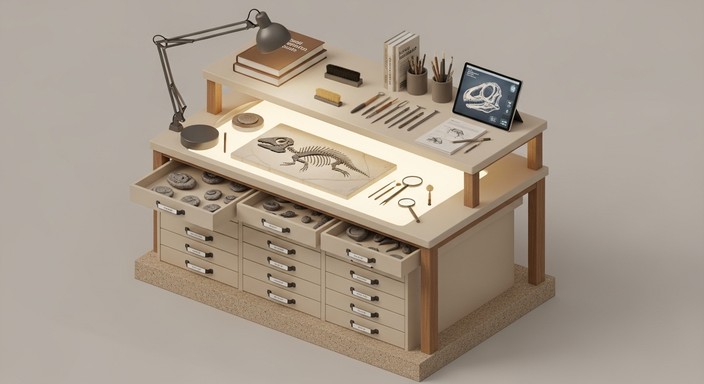 Free Fossil Research Station Image - Paleontology, Workstation, Fossils ...