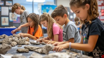 Students Examining Rocks Free Students Exploring Rocks Image - Students, Rocks, Education ...