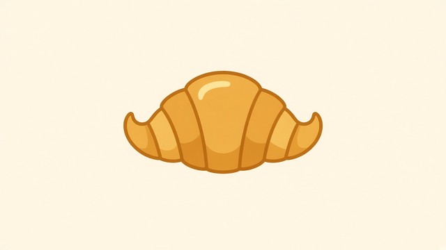Flat vector illustration of a golden croissant with smooth curved ...