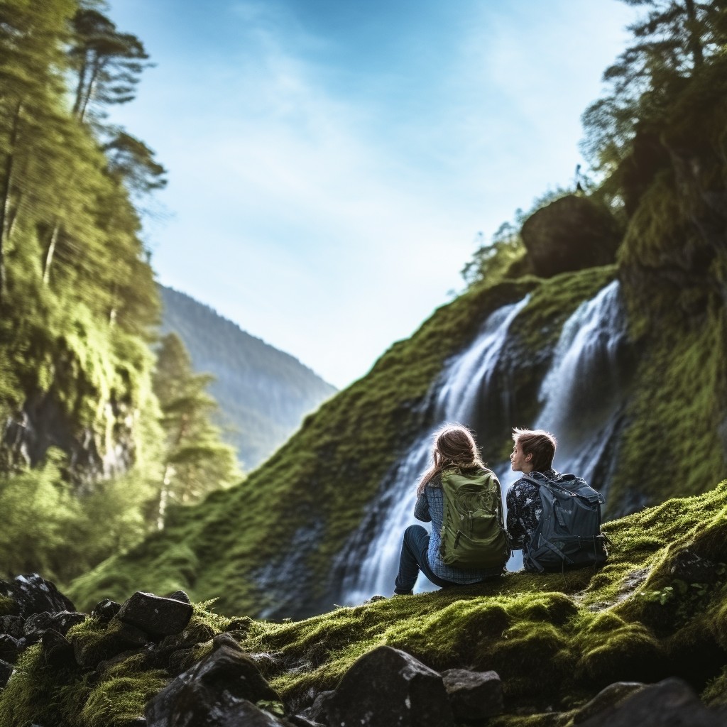 Free Waterfall Nature Escape Image - Waterfall, Nature, Hikers ...