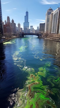 Free Vibrant River Dye Image - River, Green, Skyscrapers | Download at ...