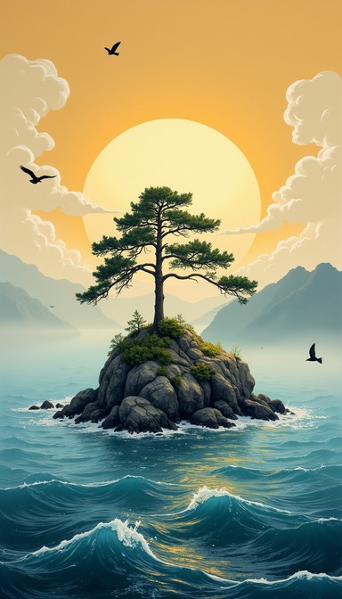 Free Solitary Tree Island Image - Tree, Island, Sunset | Download at ...