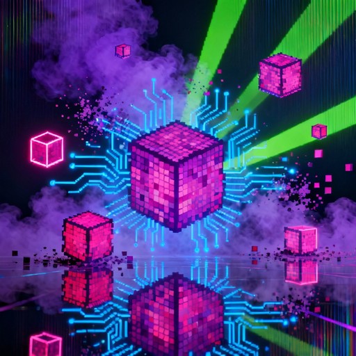 Free Neon Digital Cubes Image - Cyberpunk, Neon, Pixel | Download at ...