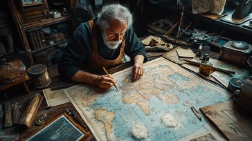 Free Cartographer studying map Image - Elderly, Cartographer, Map ...