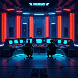 Free Neon Command Center Image - Cyberpunk, Futuristic, Pixel ...