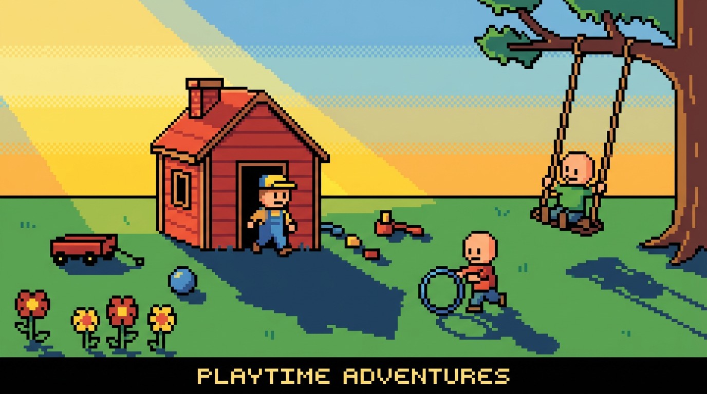Free Childhood Pixel Playground Image - Pixel, Playhouse, Children ...