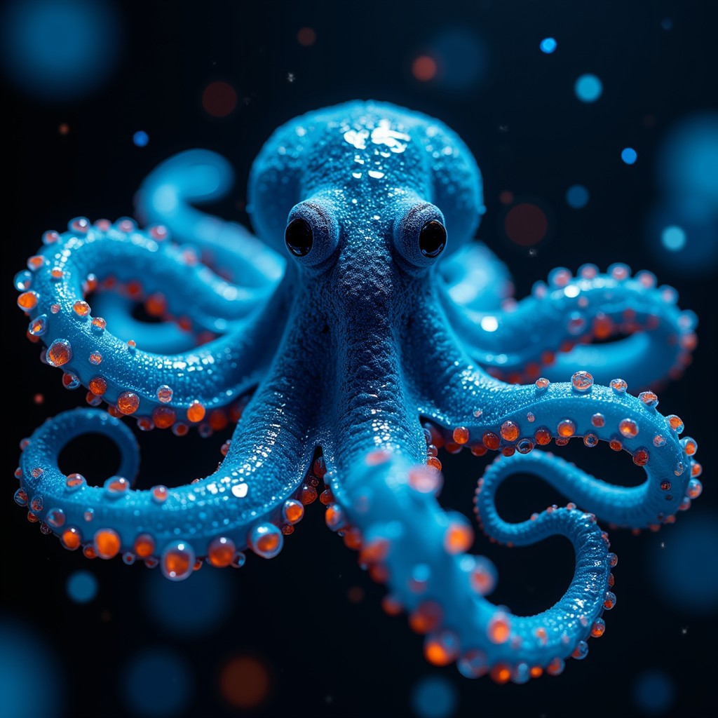 Free Luminous Blue Octopus Image - Octopus, Blue, Tentacles | Download ...