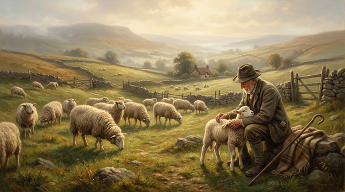 Free Shepherd Leading Flock Image - Shepherd, Sheep, River | Download ...
