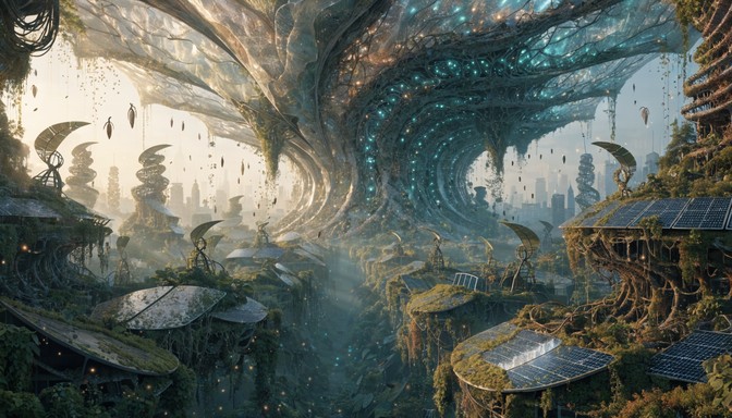 Free Living City Renewal Image - Solarpunk, Serpent, Technology ...